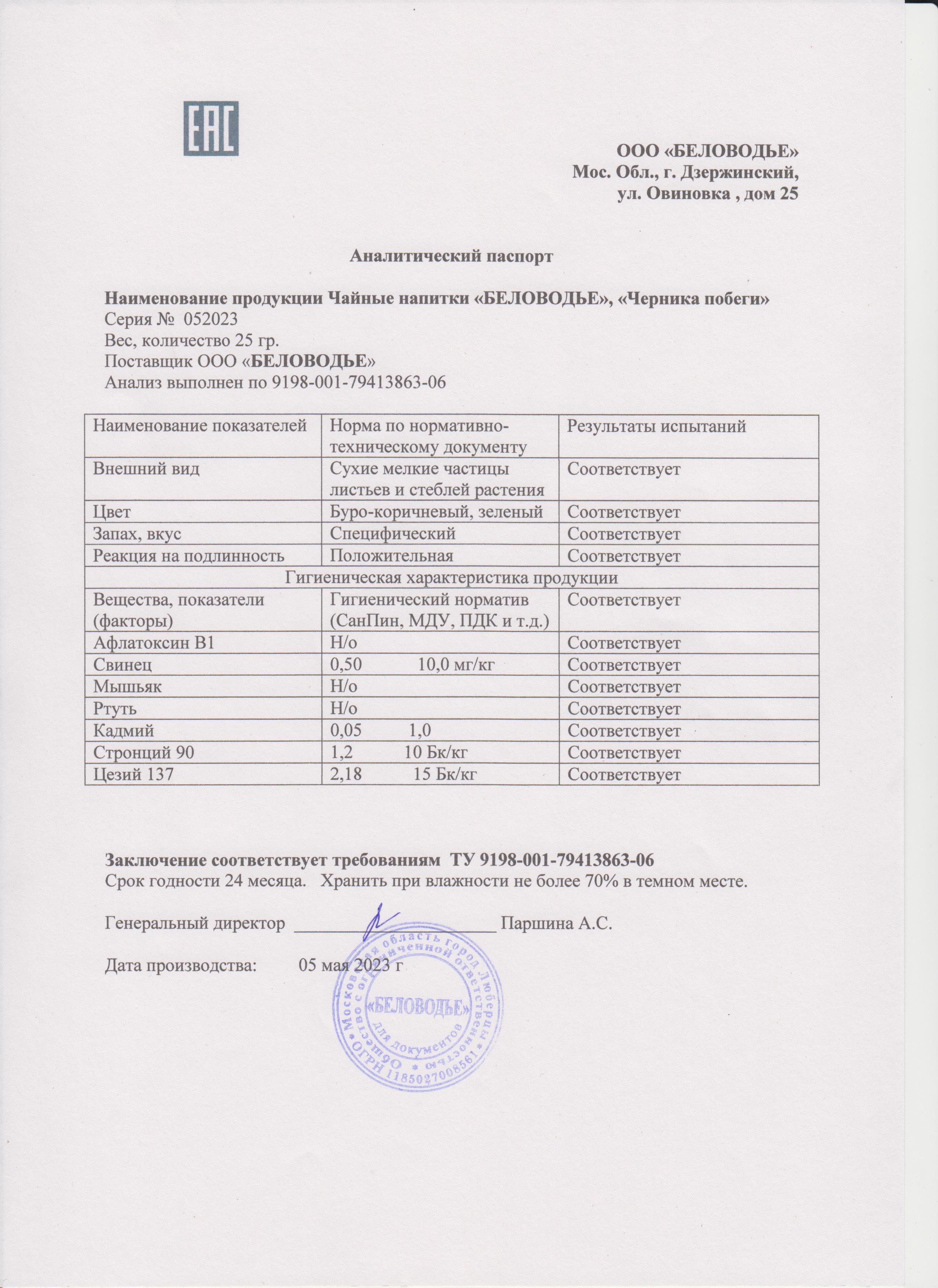 Паспорт №052023